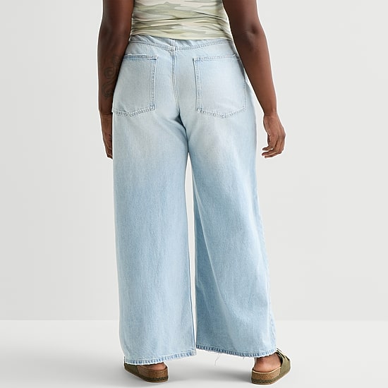 Arizona Womens Juniors Plus Low Rise Baggy Fit Jean