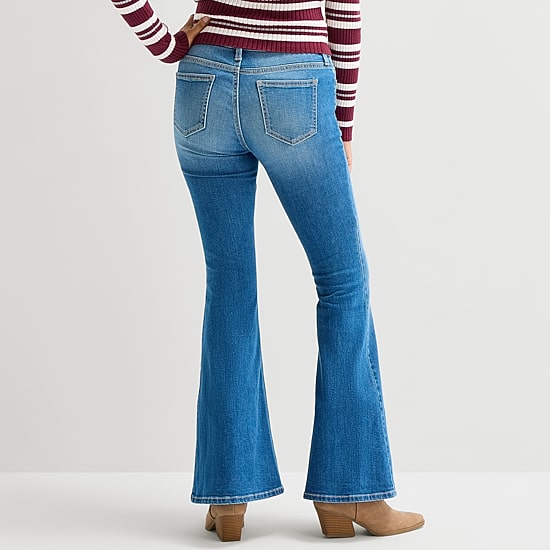 Arizona Womens Juniors Low Rise Flare Leg Jean