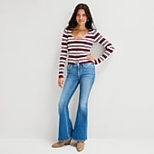 Arizona Womens Juniors Low Rise Flare Leg Jean