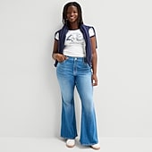 Arizona Womens Low Rise Flare Leg Jean