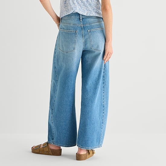 Arizona Womens Juniors Low Rise Barrel Jean
