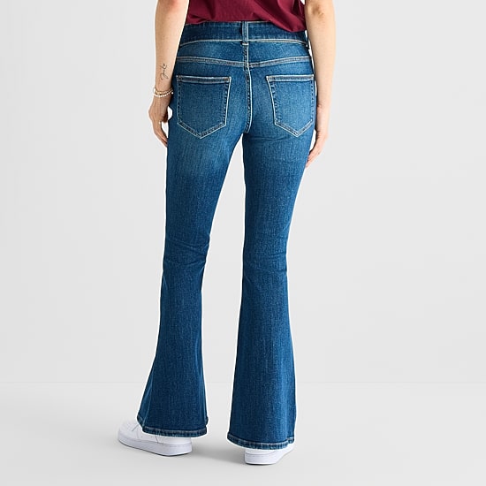 Arizona Womens Juniors Low Rise Flare Leg Jean
