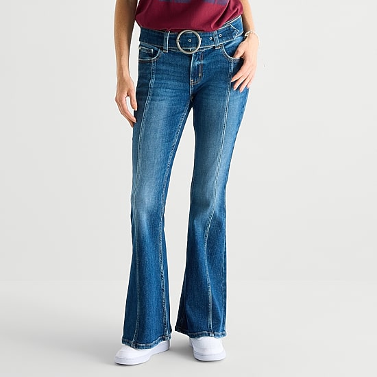 Arizona Womens Juniors Low Rise Flare Leg Jean