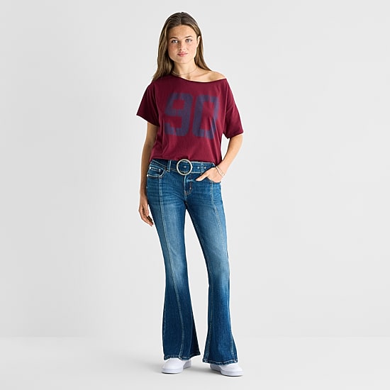 Arizona Womens Juniors Low Rise Flare Leg Jean