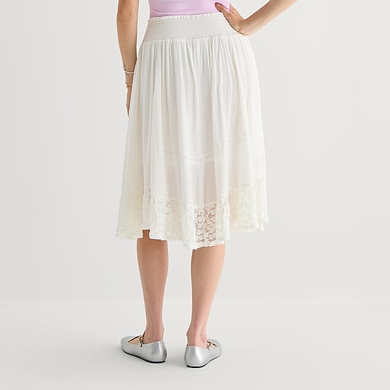 Arizona Womens Juniors Midi A-Line Skirt