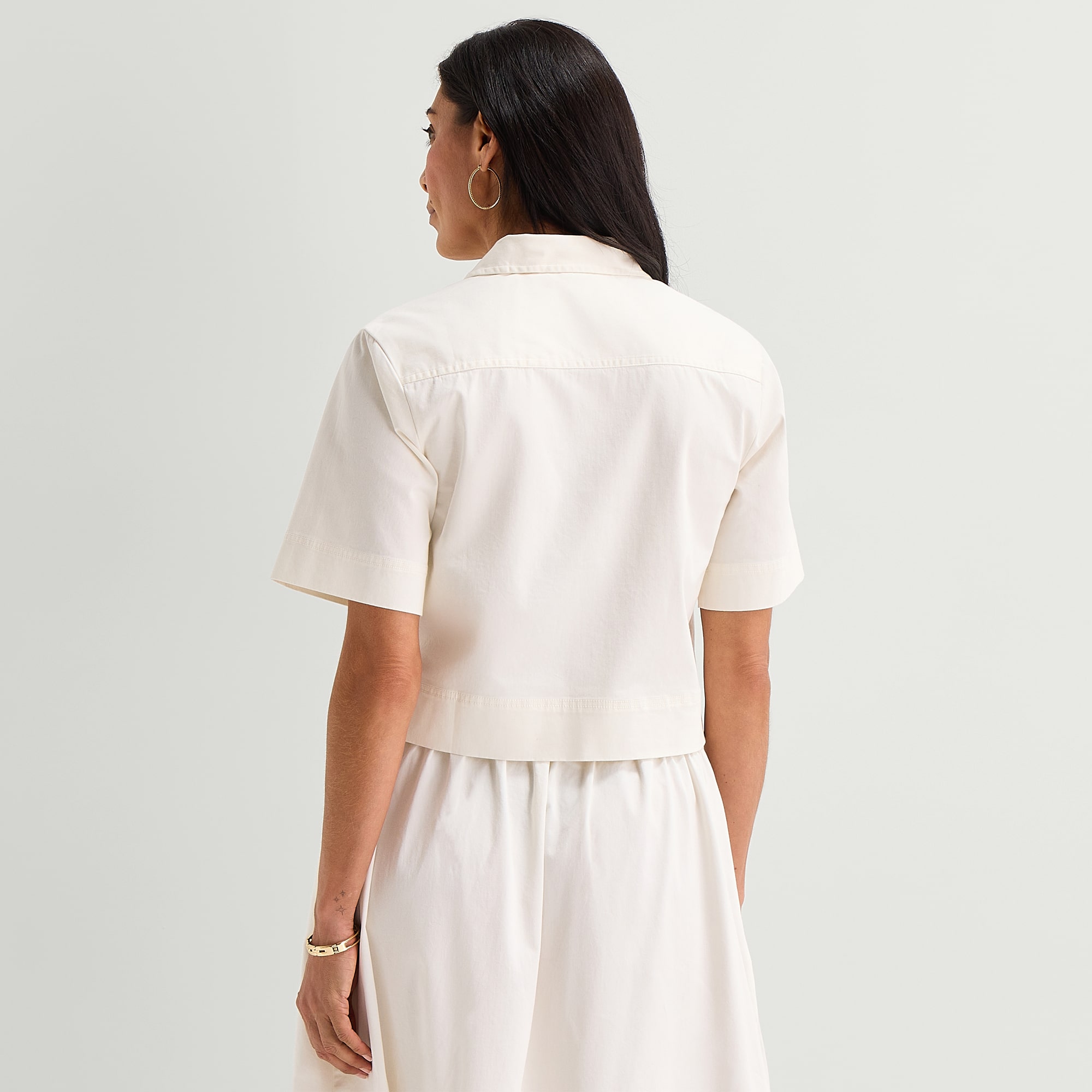 Liz Claiborne Studded Womens Short Sleeve Blouse
