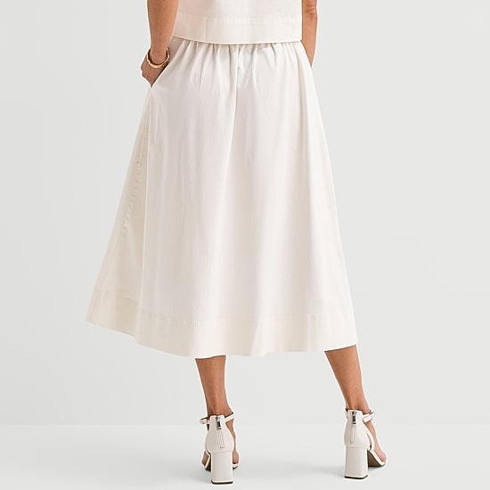 Liz Claiborne Studded Womens Midi Flared Skirt