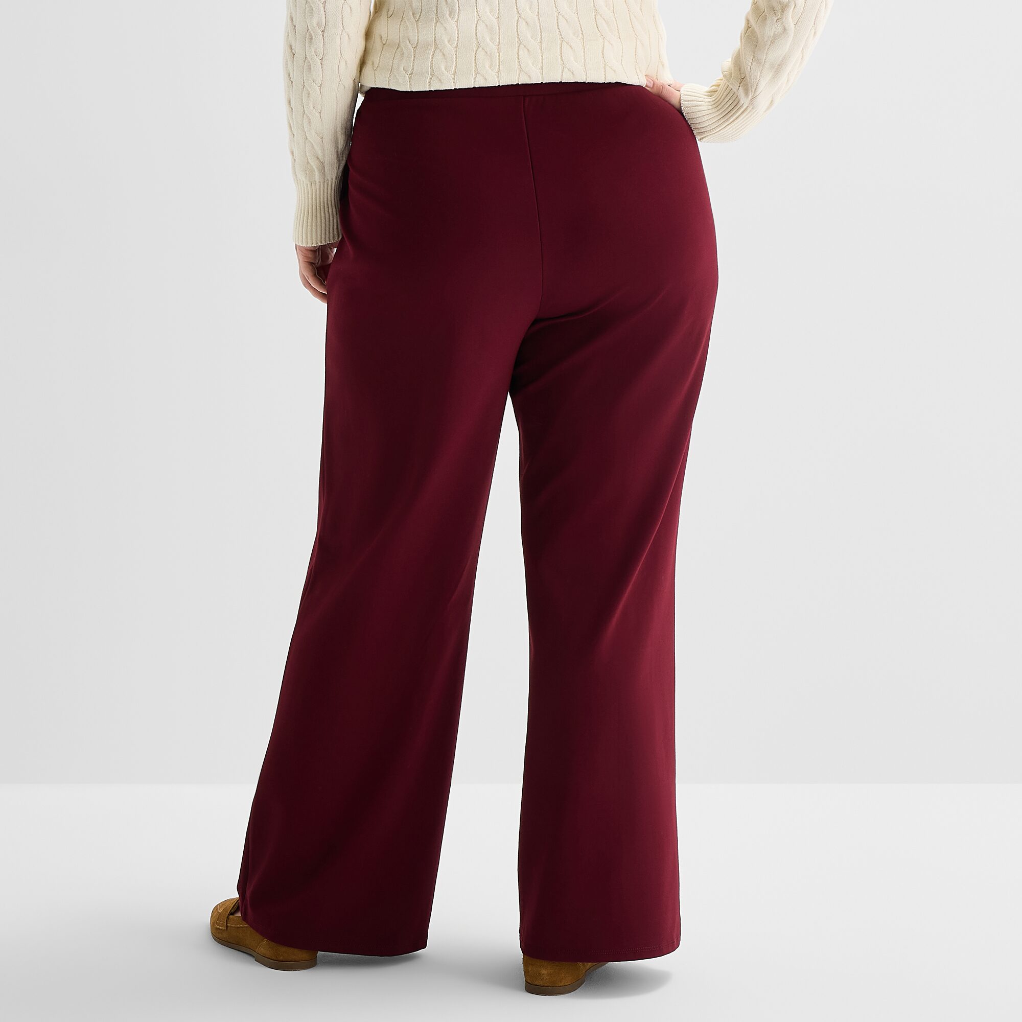 St. John's Bay Womens Plus Wide Leg Pull-On Pant