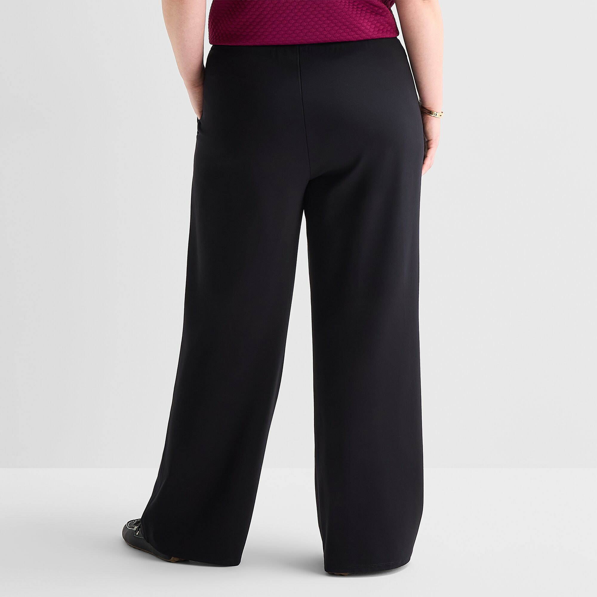 St. John's Bay Womens Plus Wide Leg Pull-On Pant