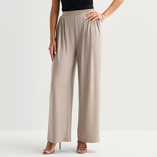 Bold Elements Womens Wide Leg Pleated Pant
