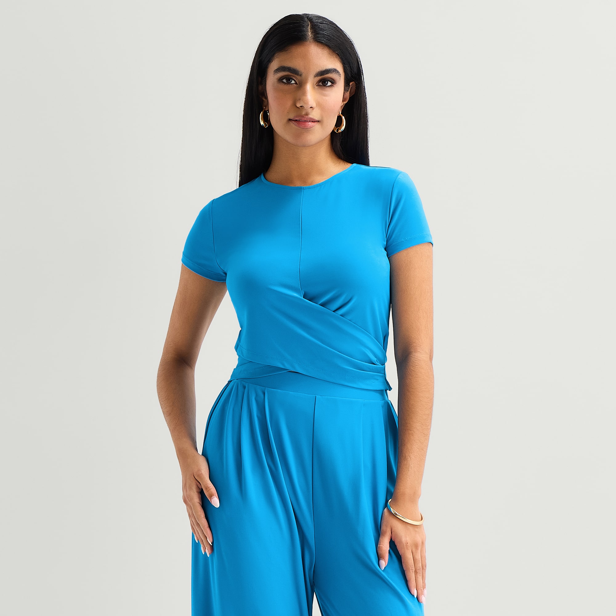 Bold Elements Womens Short Sleeve Wrap Shirt