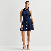 Bold Elements Womens Sleeveless Fit + Flare Dress