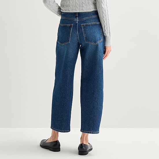 St. John's Bay Womens High Rise Barrel Leg Jean