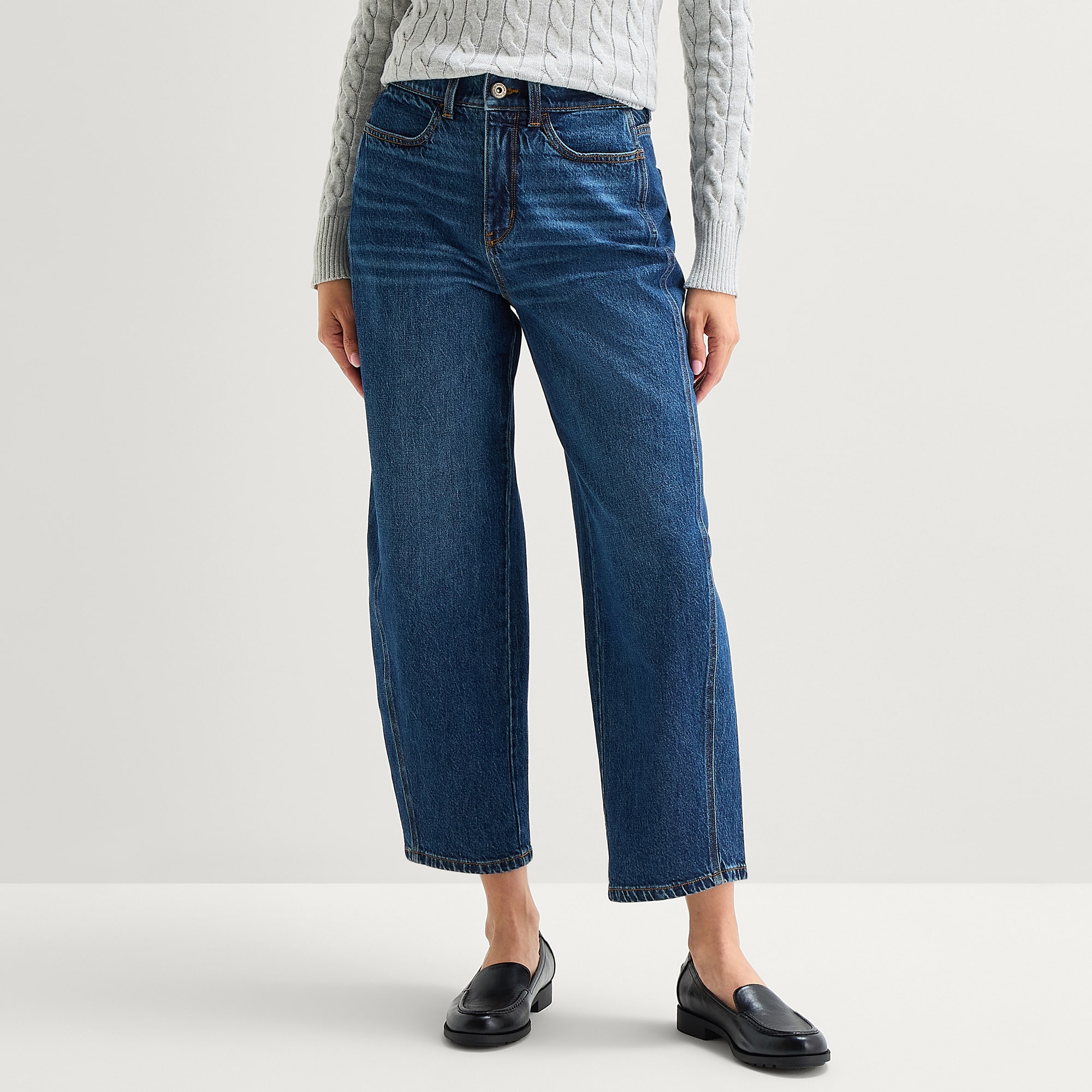St. John's Bay Womens High Rise Barrel Leg Jean