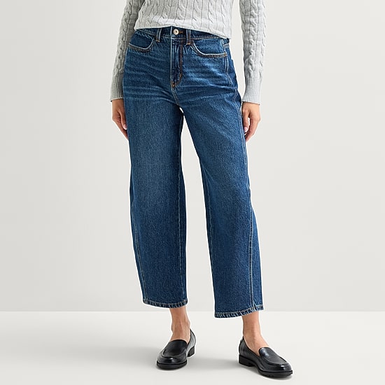 St. John's Bay Womens High Rise Barrel Leg Jean