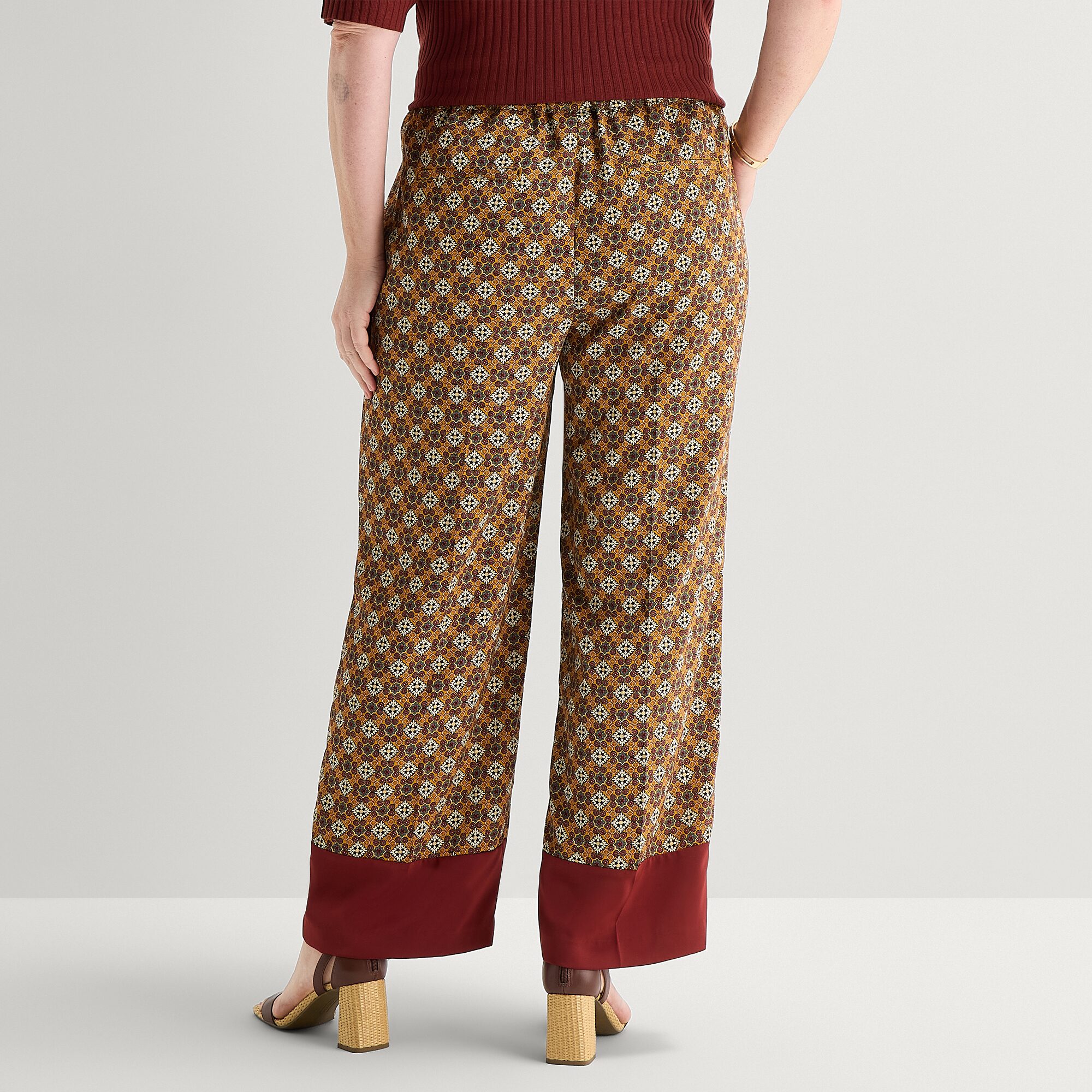 Liz Claiborne Womens Plus Wide Leg Mid Rise Pull-On Pant