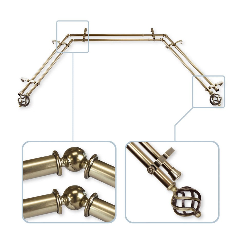 Rod Desyne Twist Double Bay Window