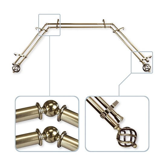 Rod Desyne Twist Double Bay Window Rod