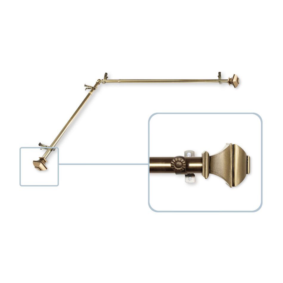 Rod Desyne Marion Corner 13/16 Adjustable Curtain