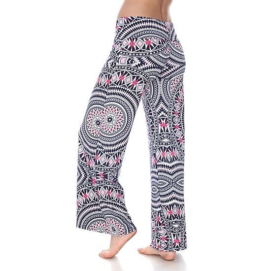 White Mark Womens Mid Rise Wide Leg Palazzo Pant
