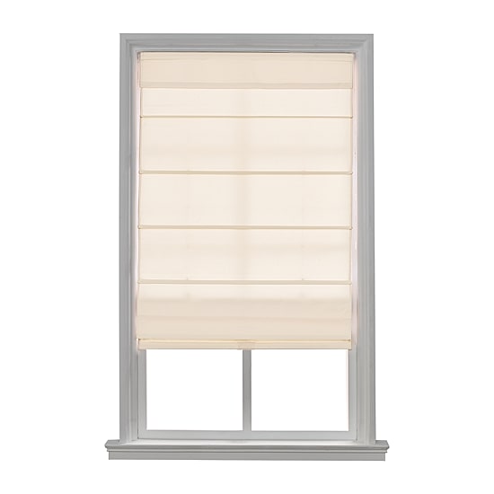 Home Basics Classic Cotton Twill Fabric With Privacy Liner Custom Cordless Room Darkening Roman Shade