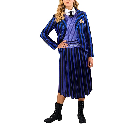 Womens Purple Nevermore Academy Uniform The Addams Family Wednesday Addams 3-pc. Costume