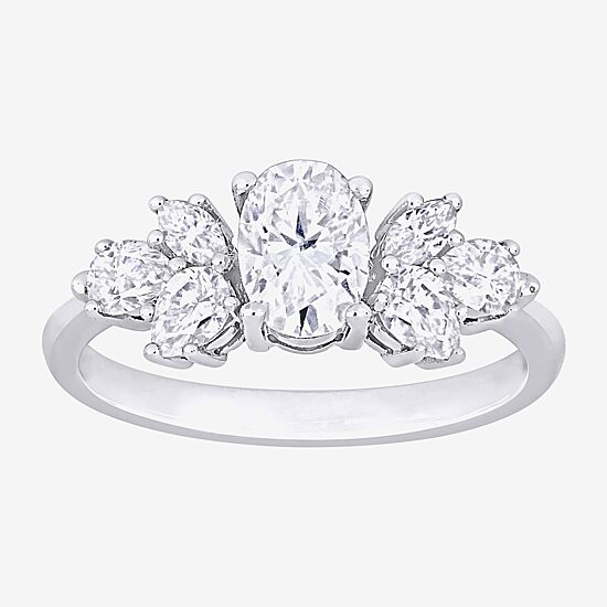 Womens 2 CT. T.W. Lab Created White Moissanite 10K Gold Engagement Ring