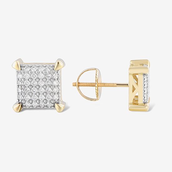1/4 CT. T.W. Natural Diamond 10K Gold 14.5mm Stud Earrings