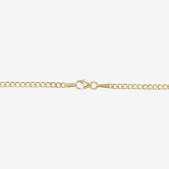 Womens 14K Gold Hollow Heart Link Bracelet