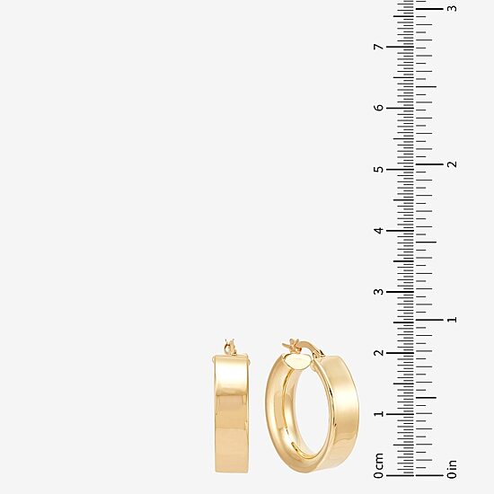 Made in Italy Womens 14K Gold 15mm Hoop Earrings