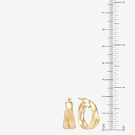 Made in Italy Womens 14K Gold 15mm Hoop Earrings