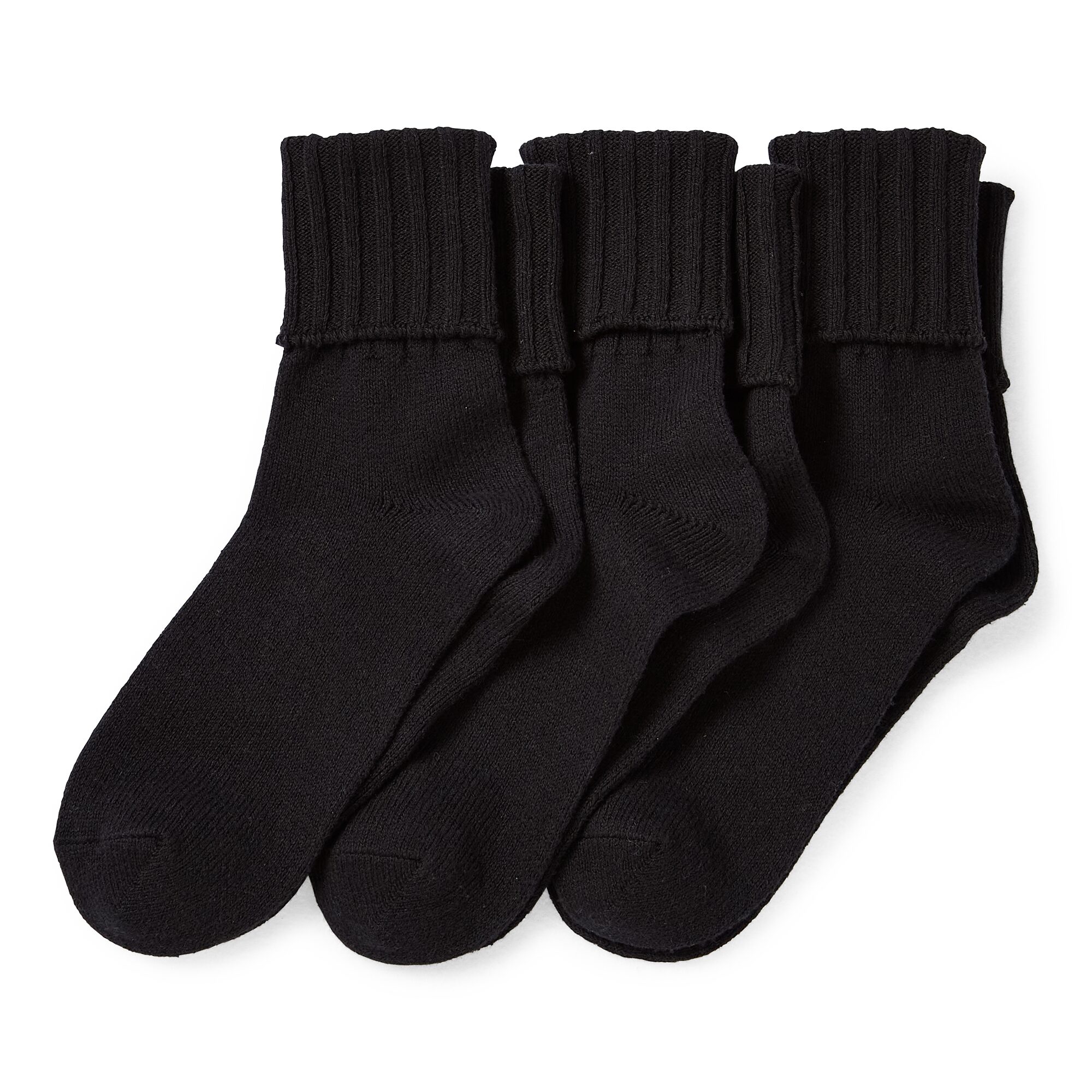 Mixit Essentials Thick Rib Womens 3 Pair Turncuff Socks