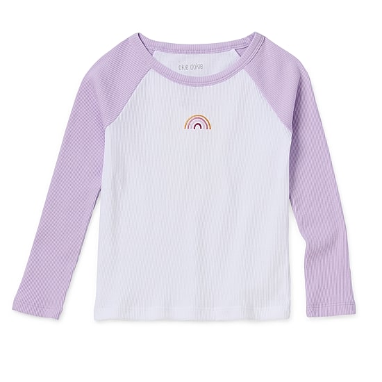 Okie Dokie Toddler & Little Girls Crew Neck Long Sleeve Regular Fit Graphic T-Shirt