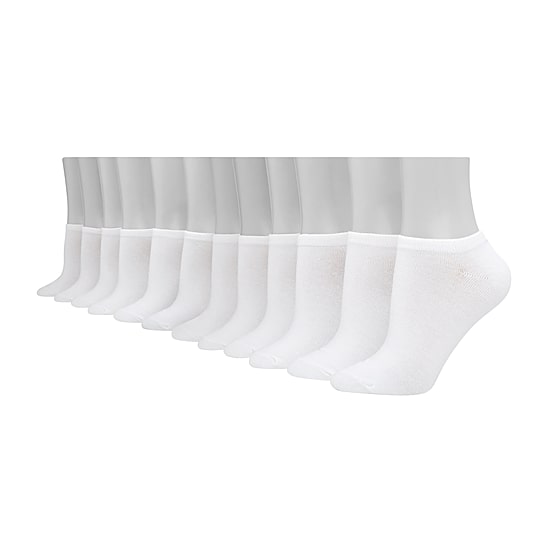 Hanes Lightweight Womens Multi-Pack 12 Pair Plus Tall Liner Socks