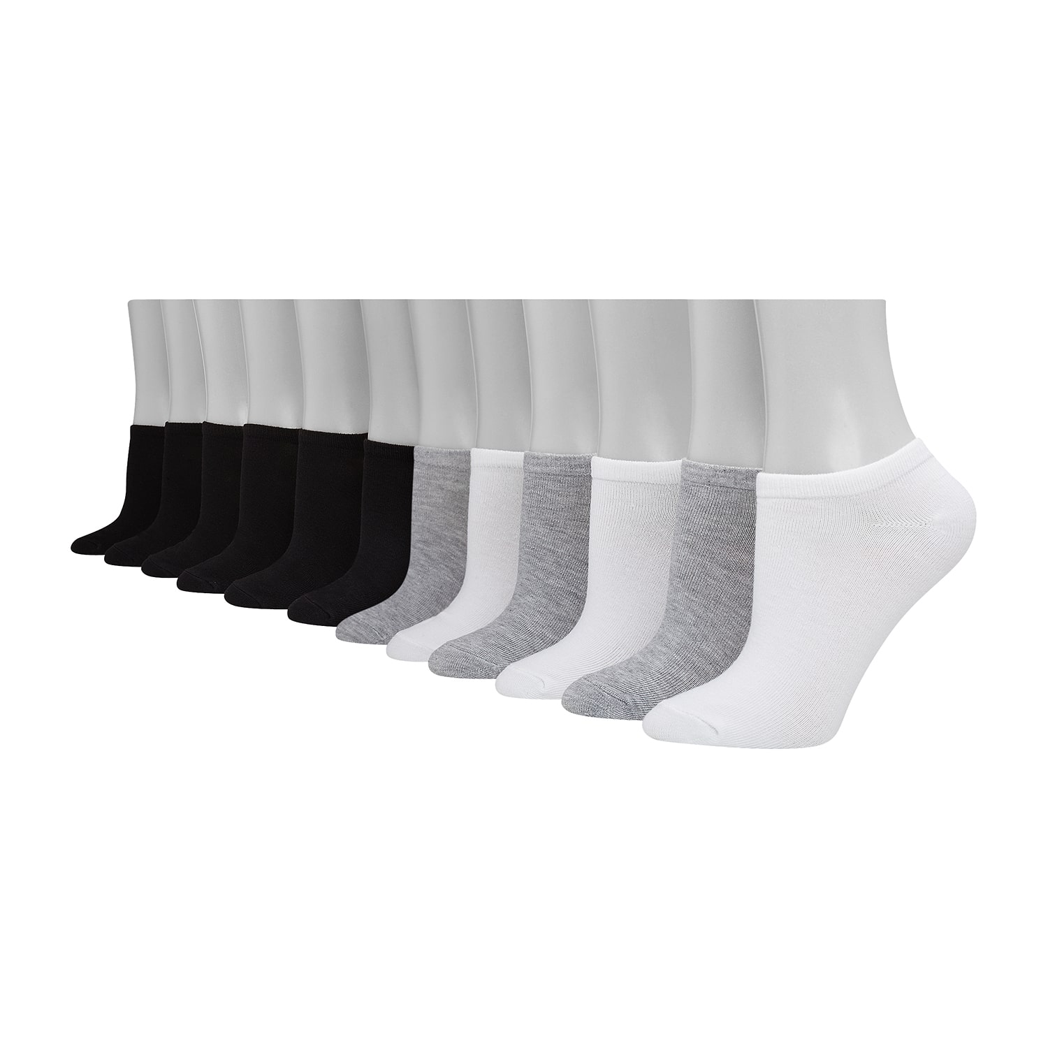 Hanes Lightweight Womens Multi-Pack 12 Pair No Show Socks