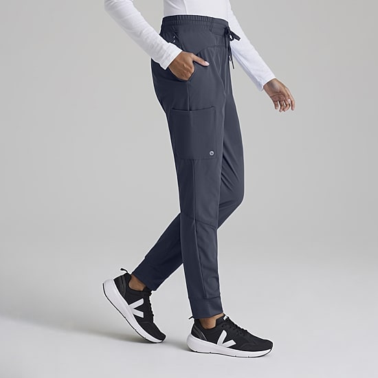 Barco One Bop513 Boost 3-Pocket Mid-Rise Jogger Womens Petite Scrub Pant