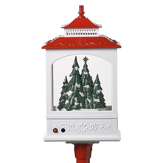 Roman 49in Musical Rudolph Snow Lantern Plays Music Christmas Tabletop Decor