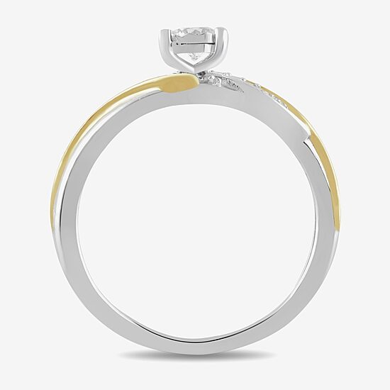 1/2 CT. T.W. Lab Grown White Diamond 14K Gold Over Silver Side Stone Bridal Set - Womens size 7 Ring / Mens size 10.5 Band