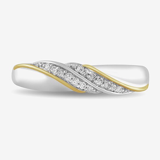1/2 CT. T.W. Lab Grown White Diamond 14K Gold Over Silver Side Stone Bridal Set - Womens size 7 Ring / Mens size 10.5 Band