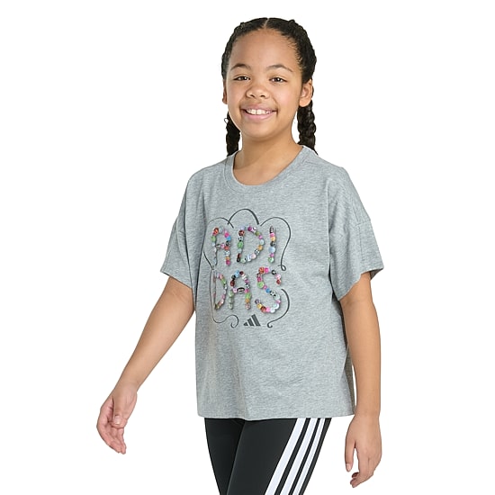 adidas Big Kid Girls Crew Neck Short Sleeve Loose Fit Graphic T-Shirt