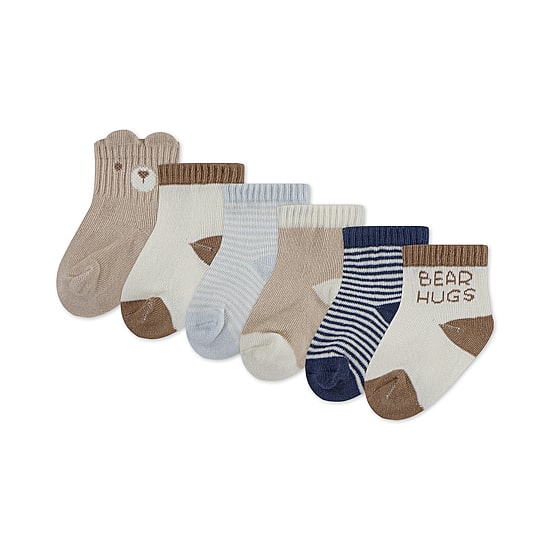 Huggies Baby Boys Multi-Pack 6 Pair Quarter Ankle Socks