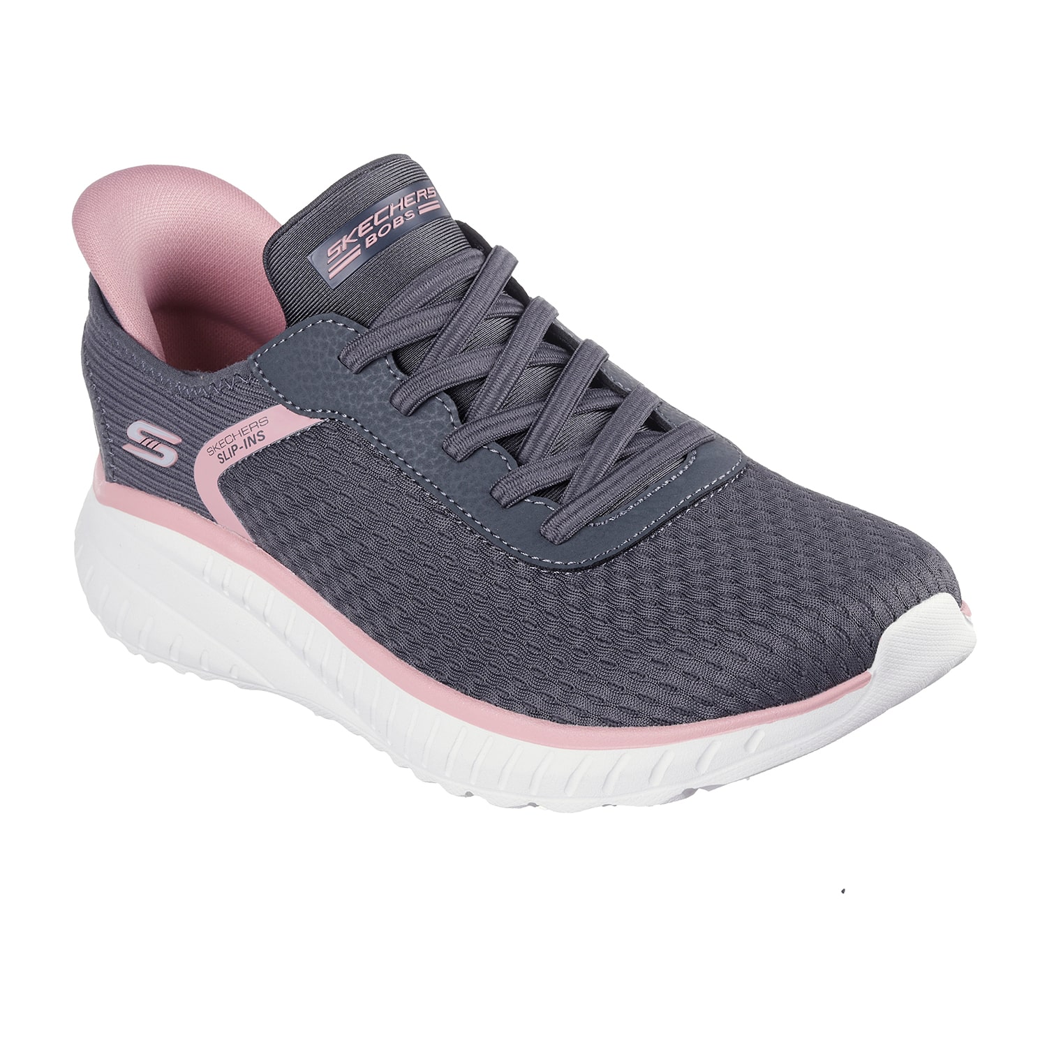 Skechers Bobs Hands Free Slip-Ins Sport Squad Chaos Stroke Of Luck Womens Slip-On Walking Shoes