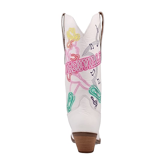 Dingo Womens Nashville Nights Leather Stacked Heel Cowboy Boots
