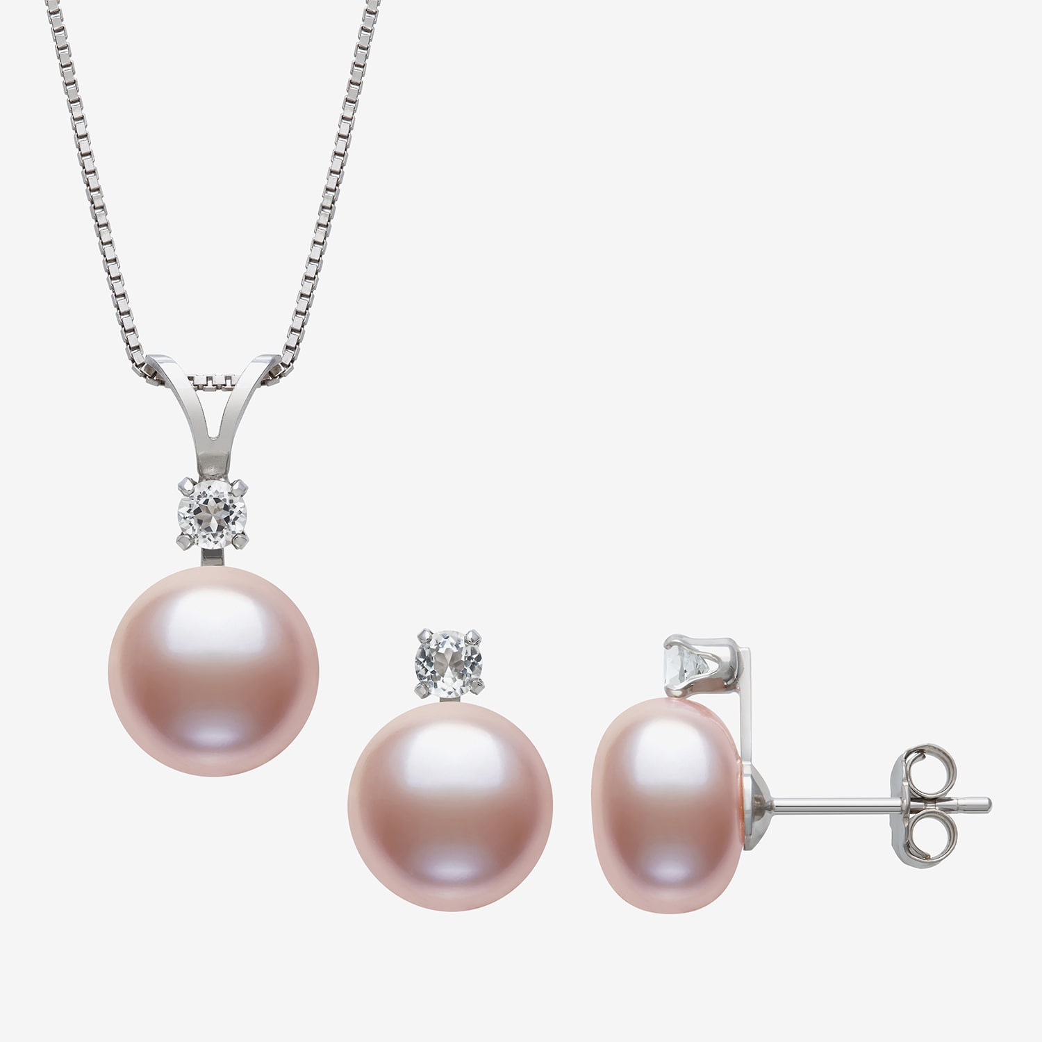 Cultured Freshwater Pearl Sterling Silver Round 2-pc. Jewelry Set