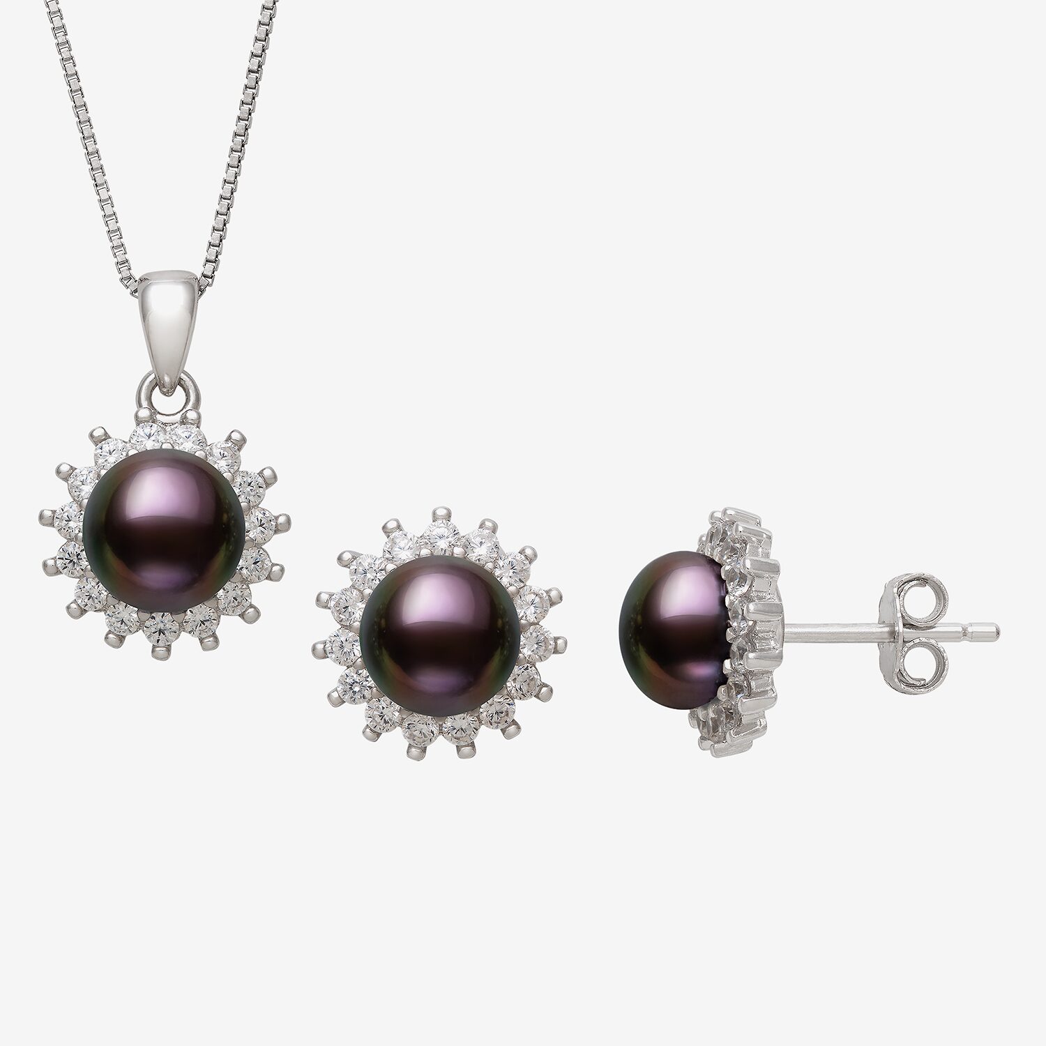 Cultured Freshwater Pearl Sterling Silver Sunburst 2-pc. Jewelry Set