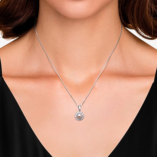 Cultured Freshwater Pearl Sterling Silver Sunburst 2-pc. Jewelry Set