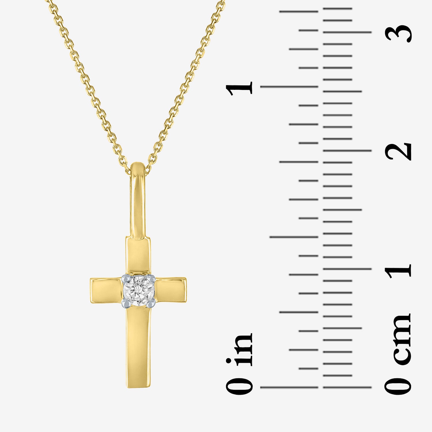 Cross (Gh / Si2 I1) Womens Diamond Accent Lab Grown White Diamond 10K Gold Cross 18 Inch Pendant Necklace