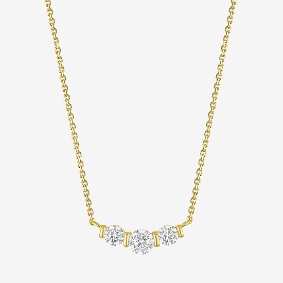 Diamond Addiction (G-H Womens 1/3 CT. T.W. Lab Grown White Diamond 10K Gold Curved 16 Inch Pendant Necklace