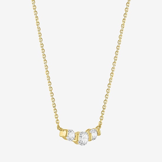 Diamond Addiction (G-H Womens 1/3 CT. T.W. Lab Grown White Diamond 10K Gold Curved 16 Inch Pendant Necklace