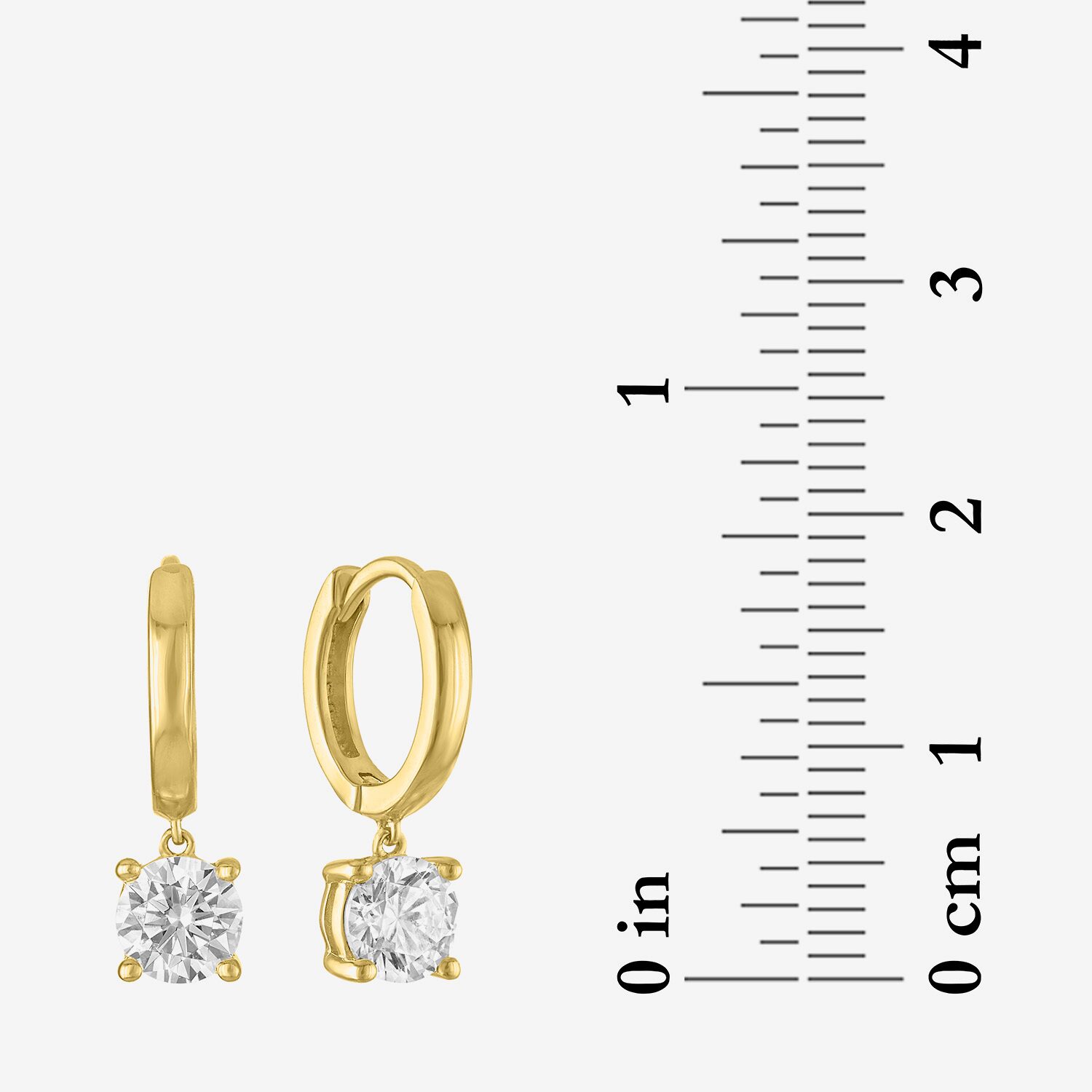 G-H / Si2-I1 Womens 1 CT. T.W. Lab Grown White Diamond 10K Gold 16.9mm Round Hoop Earrings
